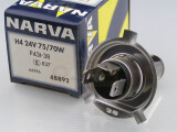 NARVA H4 Halogen Glühlampe 24V 75/70W P43t E-geprüft