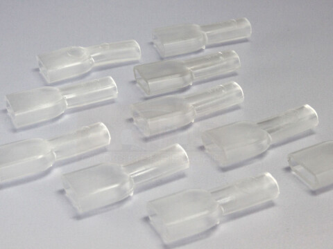 Isolationstülle für Flachsteckhülse PVC ISO 4,8 transparent