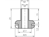 HELAVIA Durchführungstülle mit Hals Öffnung Ø 6mm Montageloch Ø 17mm