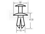 Spreizniete 12 mm Ø Bohrung 21 mm Deckung