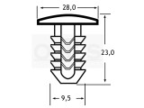 Tannenbaum 9,5 mm Bohrung Lamellenspreizniet 28 mm Deckung