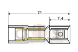 Flachsteckhülse 6,3mm blau 1,5-2,5mm² Nylon teilisoliert