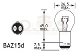 Philips 12594 Glühlampe 12V 21/4W Baz15d 25x50 E-geprüft