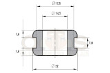 NBR Kabeldurchführung Montageloch Ø 17,5mm Öffnung Ø 14mm
