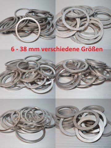 10 x Aluminium Dichtring DIN 7603 Form A 6 - 38 mm