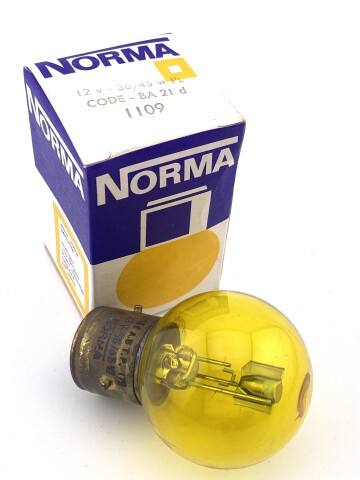 NORMA Glühlampe 12V 36/45W GELB Ba21d  NOS