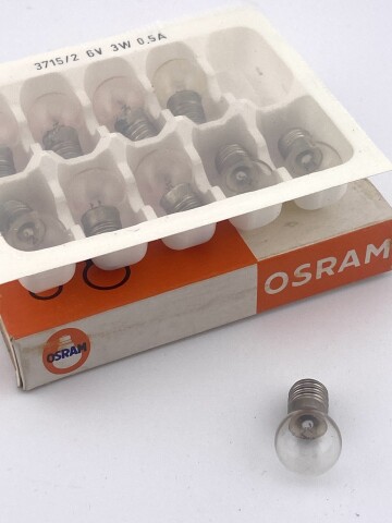 Osram Glühlampe 6V 3W E10 500 mA 15x28 NOS