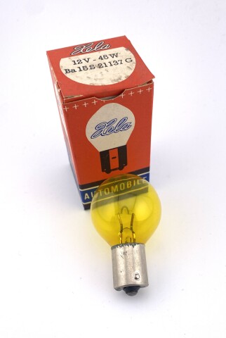 Hela Glühlampe 12V 45W Ba15s 34x55 GELB NOS