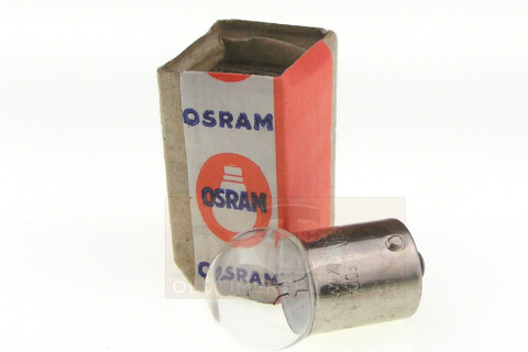 Osram Glühlampe 12V 3W Ba15d 18x34 Prüfzeichen NOS